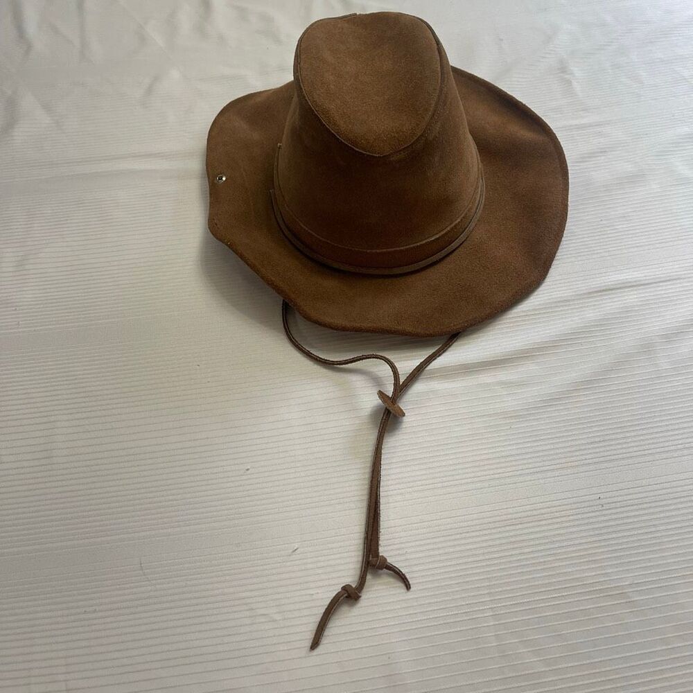 Hatquarters By Henschel Brown Suede Distressed Leather Cowboy Hat Size Large
